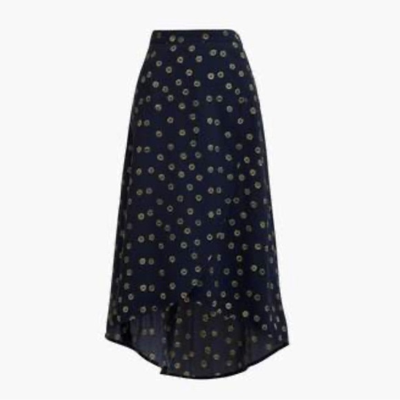 J. Crew Floral Faux Wrap Midi Skirt, Size small - Picture 1 of 12
